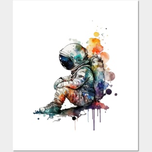 Astronaut Watercolor Posters and Art